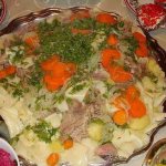beshbarmak with chicken and potatoes