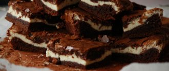 Brownie with cottage cheese and chocolate