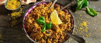 Bulgur with minced meat. Cooking recipes with photos 