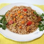 Buckwheat with meat in the oven