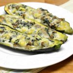 zucchini with mushrooms and cheese in the oven