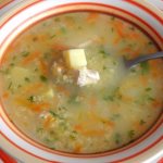 Chicken soup with millet