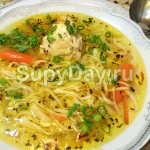 Chicken noodle soup in a slow cooker - classic recipe
