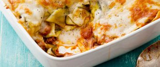 Lasagna with cheese: selection of ingredients, recipe with photos