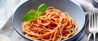 Pasta for spaghetti from tomato paste, tomatoes. How to cook, recipe 