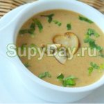 Lenten buckwheat soup with mushrooms