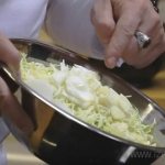 Let&#39;s prepare a simple fish pie with cabbage from puff pastry.