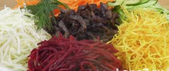 Chafan salad: classic recipe with beef