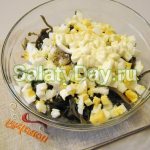 Salad with seaweed, crab sticks and egg - even more tender