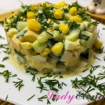 Салат с огурцами и кукурузой фото-рецепт