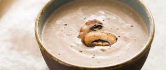 creamy soup of champignons and chicken
