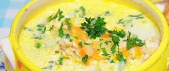 Cheese soup recipe with melted cheese and mushrooms and chicken