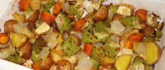 potatoes with vegetables in the oven