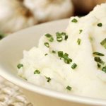 Fluffy mashed potatoes with green onions