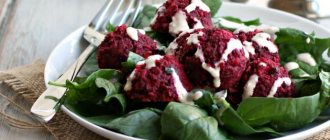 Baked falafel with beets